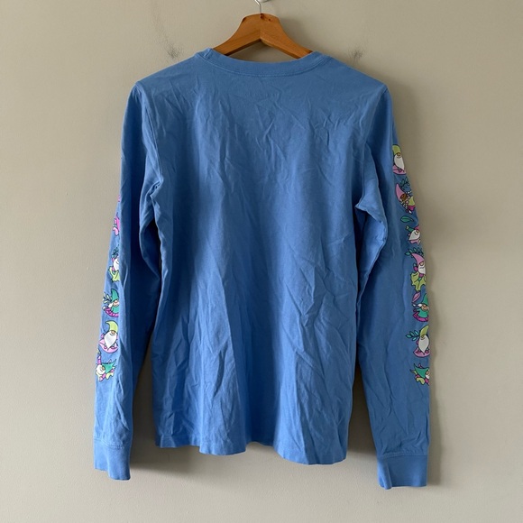 Life Is Good Crusher T-Shirt Falling Gnome Leaves Long Sleeve Womens Medium Blue - Picture 3 of 14